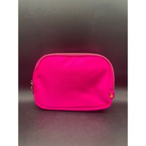 Threaded Pear Belt Bag Neon Pink Nylon Fanny Pack Gold Hardware Adjustable Strap